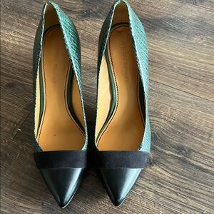 Audrey Brooke Teal and Black Heels